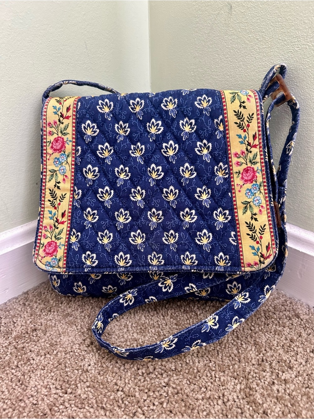 Vera Bradley Retired Vintage Maison Blue Crossbody Bag